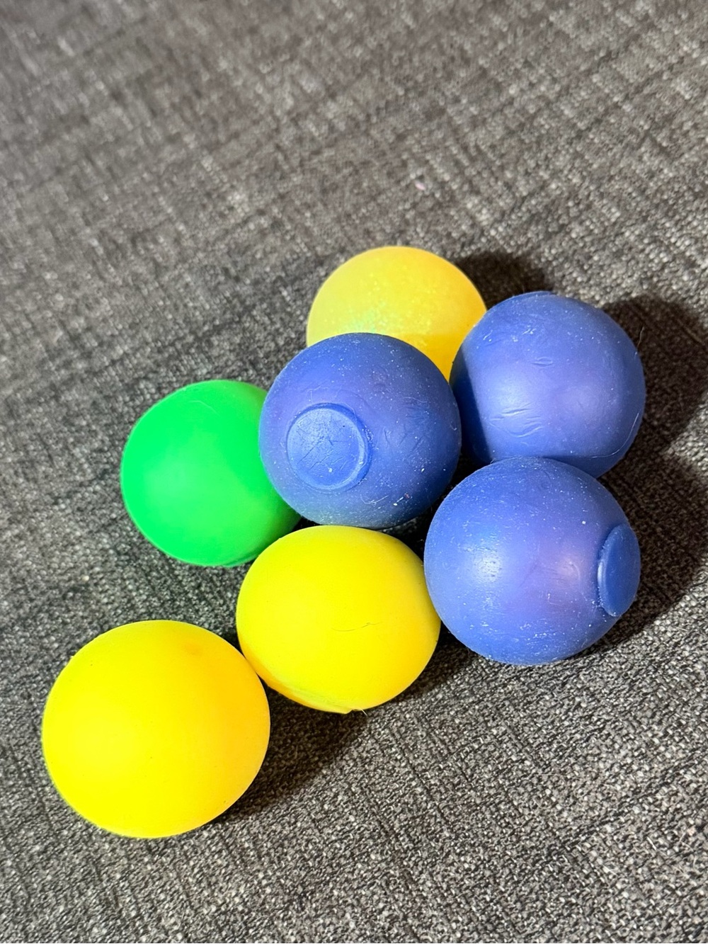 Colorful Kids Bounce Balls - Blue, Yellow & Green Toy Set